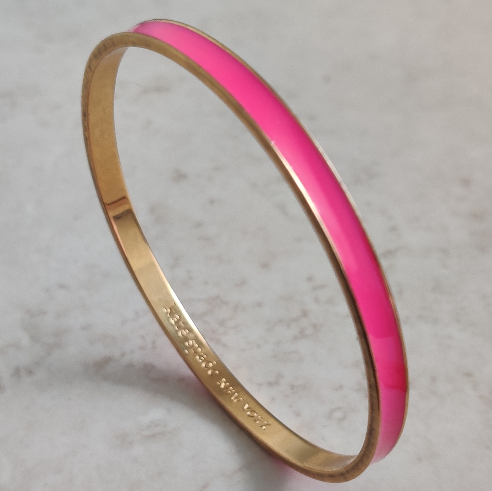 Kate Spade Hot Pink and Gold Bangle Bracelet - Picture 1 of 12